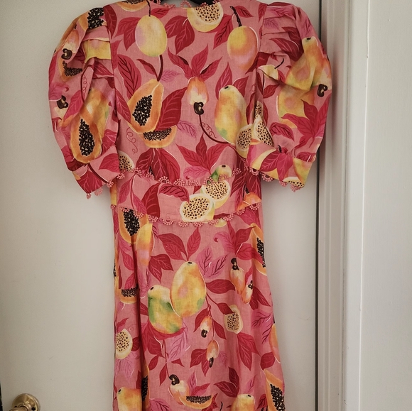FARM Rio Pink and Yellow Midi Dress - Picture 7 of 13